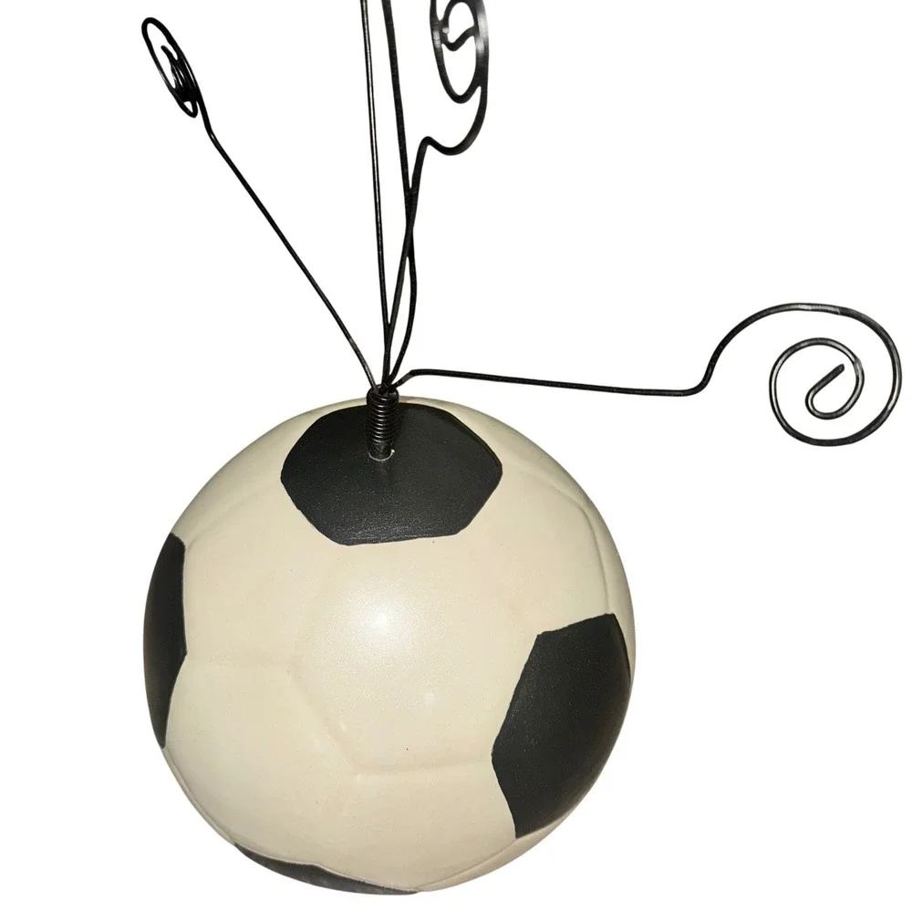 Large Soccer Ball Photo Holder with 5 Wire Photo Clips Sports Display Decoration